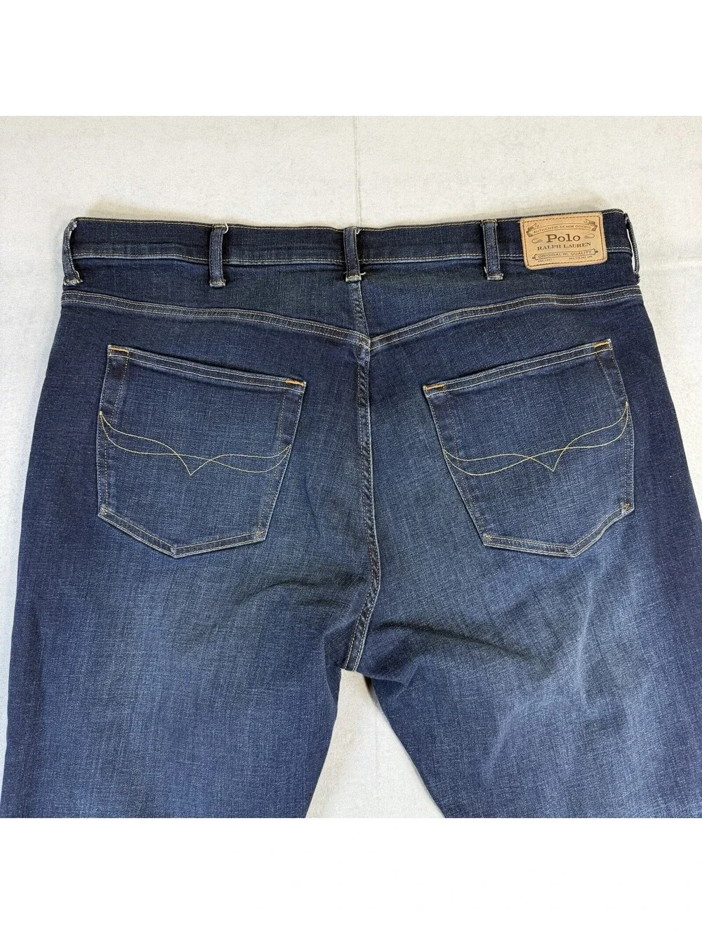 Polo Ralph Lauren Jeans Mens 42Bx32 Big Blue Hampton Relaxed Straight Denim